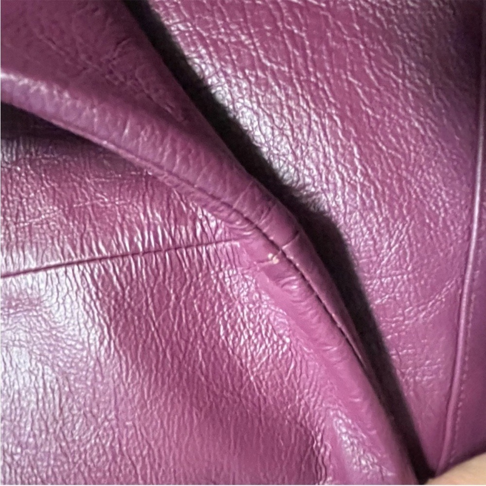 90s Chadwicks Purple Leather Jacket Women's XL Vintage Long Sleeve Classic Glam - Picture 11 of 11